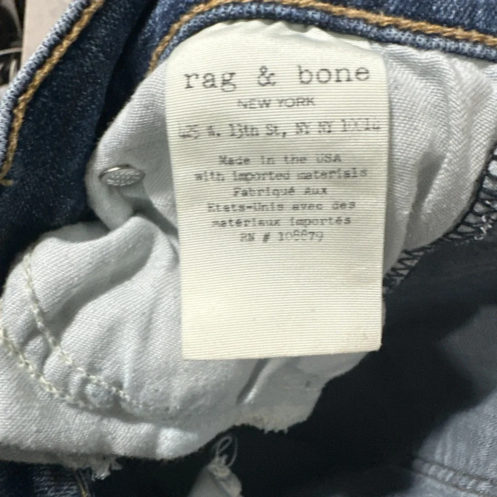 Rag & Bone Distressed Skinny Jeans Women's 30 La Paz Raw Frayed‎ Hem 5 Pockets